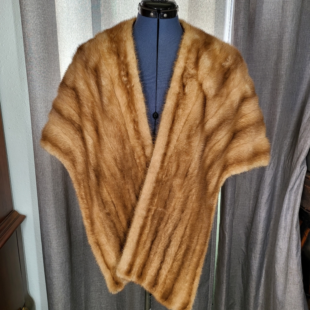 Vintage custom stole mink fur shawl